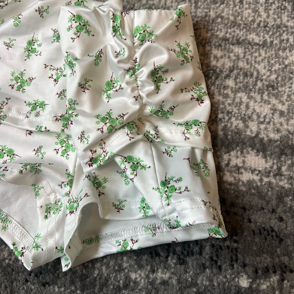 SHEIN Floral & Lace Pajama Set With Ruching - Picture 6 of 9